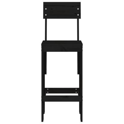 Barkrukken 2 st 40x48,5x115,5 cm massief grenenhout zwart