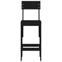 Barkrukken 2 st 40x48,5x115,5 cm massief grenenhout zwart - thumbnail