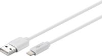 Goobay 54600 Lightning-kabel 1 m/Apple Lightning naar USB A oplaadkabel/high-speed 480 Mbits/oplaadkabel mobiele telefoon oplaadkabel iPad iPhone AirPods/wit / 1 m - thumbnail