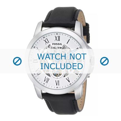 Horlogeband Fossil ME3053 Leder Zwart 22mm