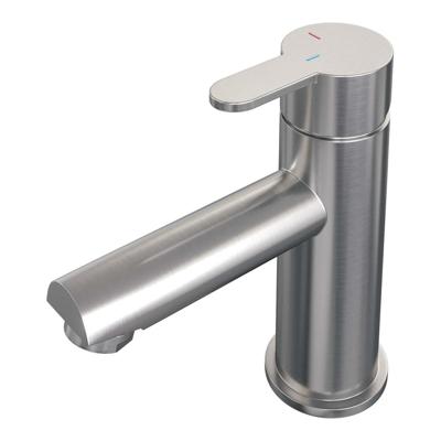 Wastafelmengkraan Brauer Brushed Edition Coldstart Opbouw Laag Korte Platte Hendel Geborsteld RVS PVD Wastafelmengkraan Brauer Brushed Edition Coldstart Opbouw Laag Korte Platte Hendel Geborsteld RVS PVD
