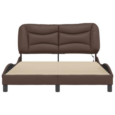 Bedframe met LED-verlichting kunstleer bruin 120x200 cm