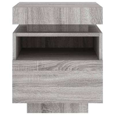 Nachtkastje met LED-verlichting 40x39x48,5 cm grijs sonoma