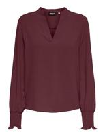 Only Onlmette V-neck Ls Smock Top Noos Wvn T-shirt Lange Mouw Tawny Port - thumbnail