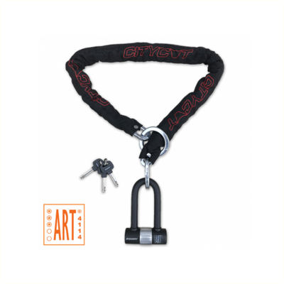 Citycat kettingslot art*** 120 x 10mm. met loop en mini beugelslot