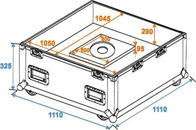 Roadinger Transportcase 100cm Flightcase (l x b x h) 1100 x 1100 x 1200 mm - thumbnail