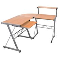 Hoekbureau 132x112x99 cm bewerkt hout bruin - thumbnail