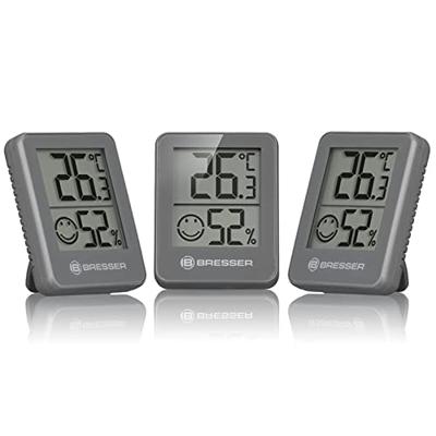 BRESSER ClimaTemp Hygro Indicator Set van 6 Thermo-/Hygrometers (grijs)