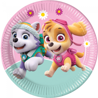 Feestborden Paw Patrol Skye & Everest (8st) - thumbnail