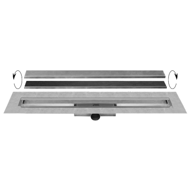 Easy Drain Compact 50 TAF afvoergoot 90 cm rooster als zero of tegel design RVS