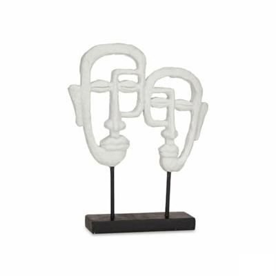 Decoratieve figuren Gezicht Wit 27 x 32,5 x 10,5 cm (4 Stuks)