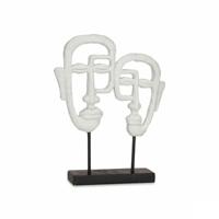 Decoratieve figuren Gezicht Wit 27 x 32,5 x 10,5 cm (4 Stuks) - thumbnail