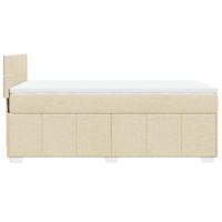 Boxspring met matras stof crèmekleurig 90x200 cm - thumbnail