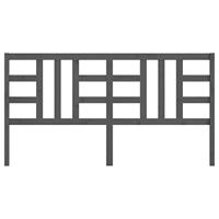 Hoofdbord 206x4x100 cm massief grenenhout grijs - thumbnail