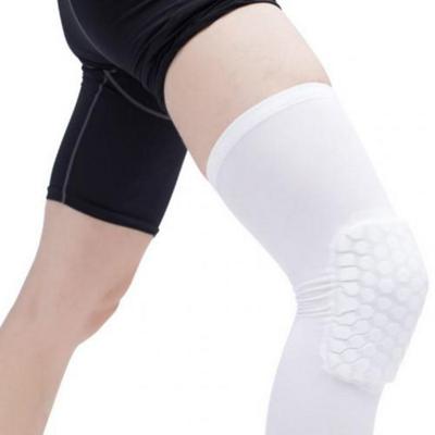 Lange sport anti-botsing anti-val ademend honingraat knie pads grootte: S (wit)
