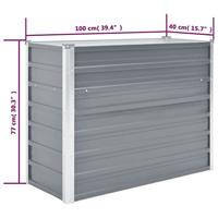 Plantenbak verhoogd 100x40x77 cm gegalvaniseerd staal grijs - thumbnail