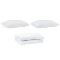 Dekbed met Kussens Geruit 3 pcs Wit 260 x 220 cm Microfibre - thumbnail