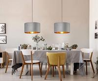 Fischer & Honsel HanglampAura grijs velvet - 60083 - thumbnail