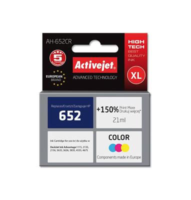 Activejet AH-652CR inkt (vervanging HP 652 F6V24AE; Premium; 21 ml; kleur)