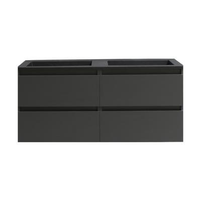 Badkamermeubel BWS Pepper Acryl Wastafel Mat Zwart Zonder Kraangat 120x55x46 cm Antraciet Badkamermeubel BWS Pepper Acryl Wastafel Mat Zwart Zonder Kraangat 120x55x46 cm Antraciet