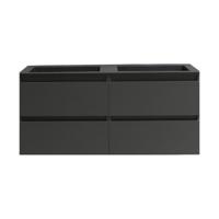 Badkamermeubel BWS Pepper Acryl Wastafel Mat Zwart Zonder Kraangat 120x55x46 cm Antraciet - thumbnail