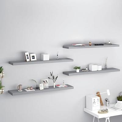VidaXL Wandschappen zwevend 4 st 120x23,5x3,8 cm mdf grijs VidaXL Wandschappen zwevend 4 st 120x23,5x3,8 cm mdf grijs