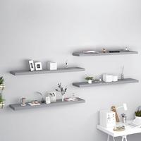 VidaXL Wandschappen zwevend 4 st 120x23,5x3,8 cm mdf grijs - thumbnail