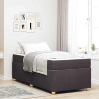 Bedframe met matras Donkerbruin 90 x 200 cm Stof - thumbnail