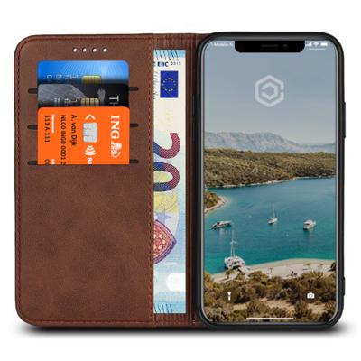 Casecentive Leren Wallet case iPhone XR bruin