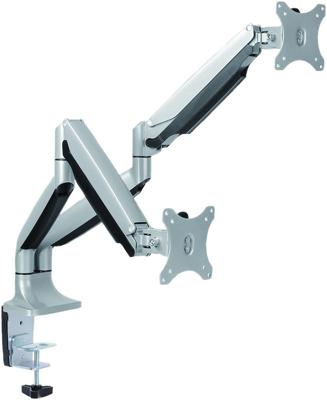 VALUE LCD dubbele arm, tafelmontage, gasveer, 6 draaipunten