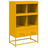 Hoge kast 68x39x111,5 cm staal mosterdgeel - thumbnail