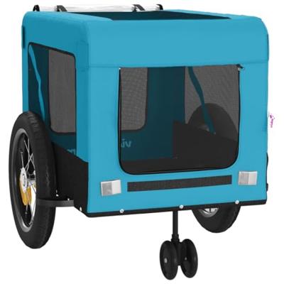 Hondenfietstrailer oxford stof en ijzer blauw en zwart - thumbnail