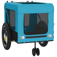 Hondenfietstrailer oxford stof en ijzer blauw en zwart - thumbnail