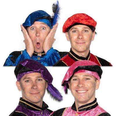 Piet baret velours met struisveer