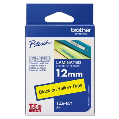 Brother Printlintcassette TZE-631 geel/zwart 12 mm