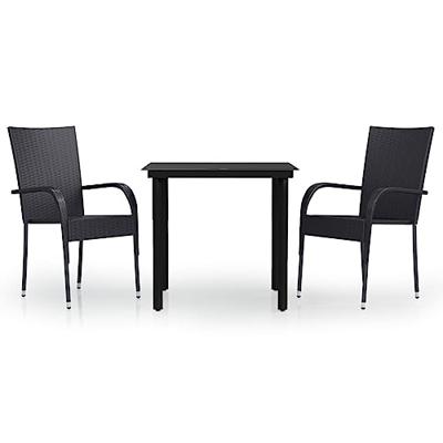3-delige Tuinset zwart