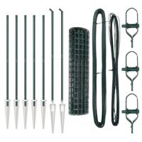 VidaXL Hek met paal groen 1 x 10 m staal en pvc - thumbnail