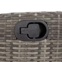 5-delige Tuinset met kussens poly rattan grijs - thumbnail