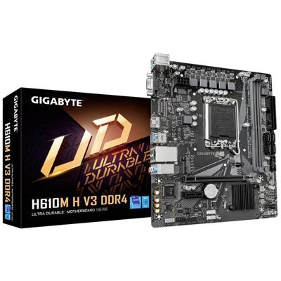 Gigabyte GA-H610M H V3 Moederbord Socket Intel LGA 1700 Vormfactor Micro-ATX Moederbord chipset Intel® H610 Express Gigabyte GA-H610M H V3 Moederbord Socket Intel LGA 1700 Vormfactor Micro-ATX Moederbord chipset Intel® H610 Express