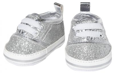 Heless Poppensneakers glitter zilver, 30-34 cm