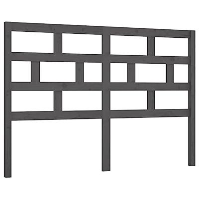 Hoofdbord 146x4x100 cm massief grenenhout grijs