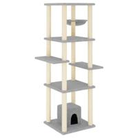 VidaXL Kattenmeubel met sisal krabpalen 154 cm lichtgrijs - thumbnail