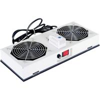 ROLINE ventilatie-unit met 2 ventilatoren, thermostaat, voor 19-inch wandbehuizing grijs - thumbnail
