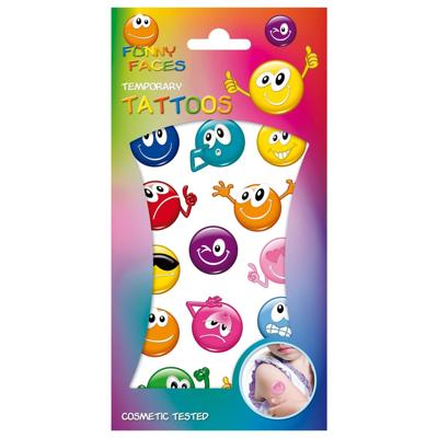 Funny Products kindertattoos Funny Faces junior papier 12 stuks Funny Products kindertattoos Funny Faces junior papier 12 stuks