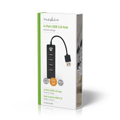 Nedis UHUBU2420BK Usb-hub 4-poorts Usb 2.0 Zwart - thumbnail