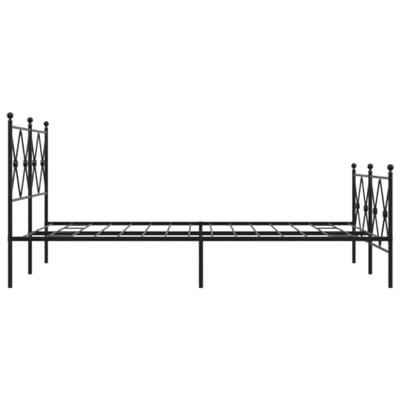 Bedframe met hoofd- en voeteneinde metaal zwart 120x200 cm