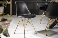 Design stoel SCANDINAVIA MEESTERSTUK zwart gouden poten - 41699 - thumbnail
