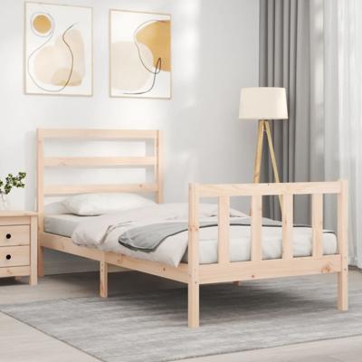 Bedframe met hoofdbord massief hout