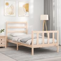 Bedframe met hoofdbord massief hout - thumbnail