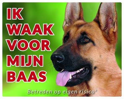 Duitse Herder Waakbord - Ik waak voor mijn baas